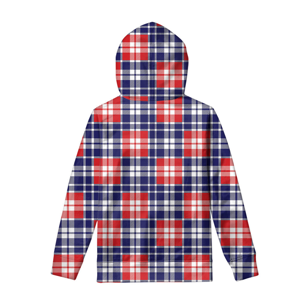 American Independence Day Plaid Print Pullover Hoodie