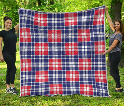 American Independence Day Plaid Print Quilt