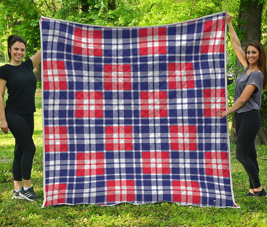 American Independence Day Plaid Print Quilt
