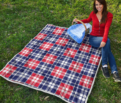 American Independence Day Plaid Print Quilt