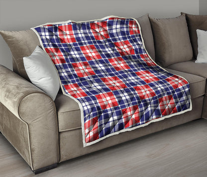 American Independence Day Plaid Print Quilt