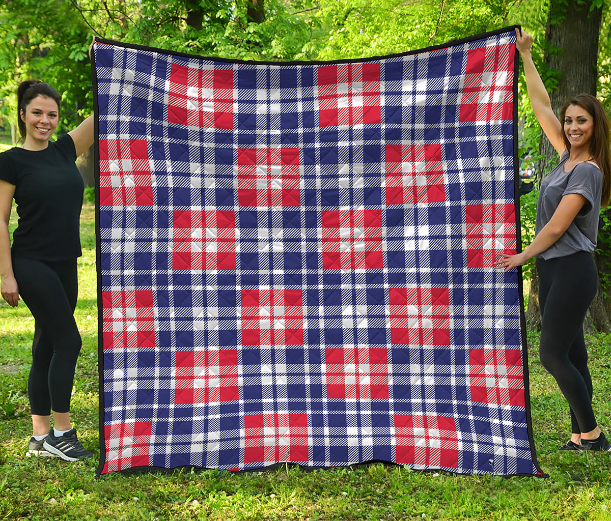 American Independence Day Plaid Print Quilt