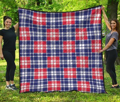 American Independence Day Plaid Print Quilt