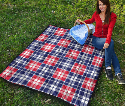 American Independence Day Plaid Print Quilt