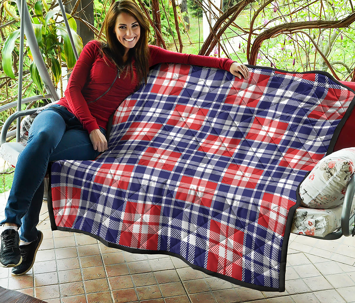 American Independence Day Plaid Print Quilt