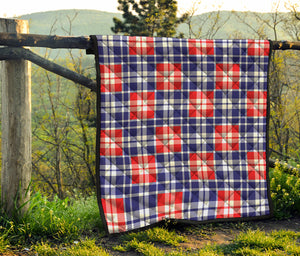 American Independence Day Plaid Print Quilt