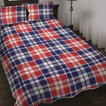 American Independence Day Plaid Print Quilt Bed Set
