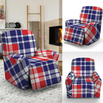 American Independence Day Plaid Print Recliner Slipcover