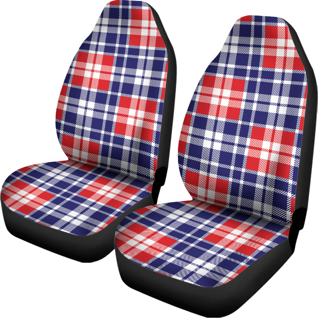 American Independence Day Plaid Print Universal Fit Car Seat Covers