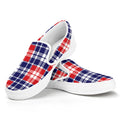 American Independence Day Plaid Print White Slip On Sneakers