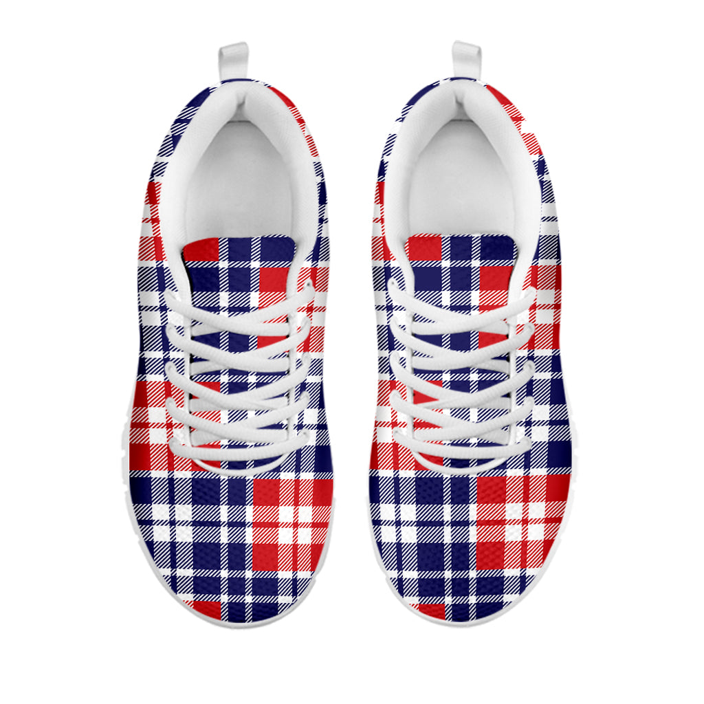 American Independence Day Plaid Print White Sneakers
