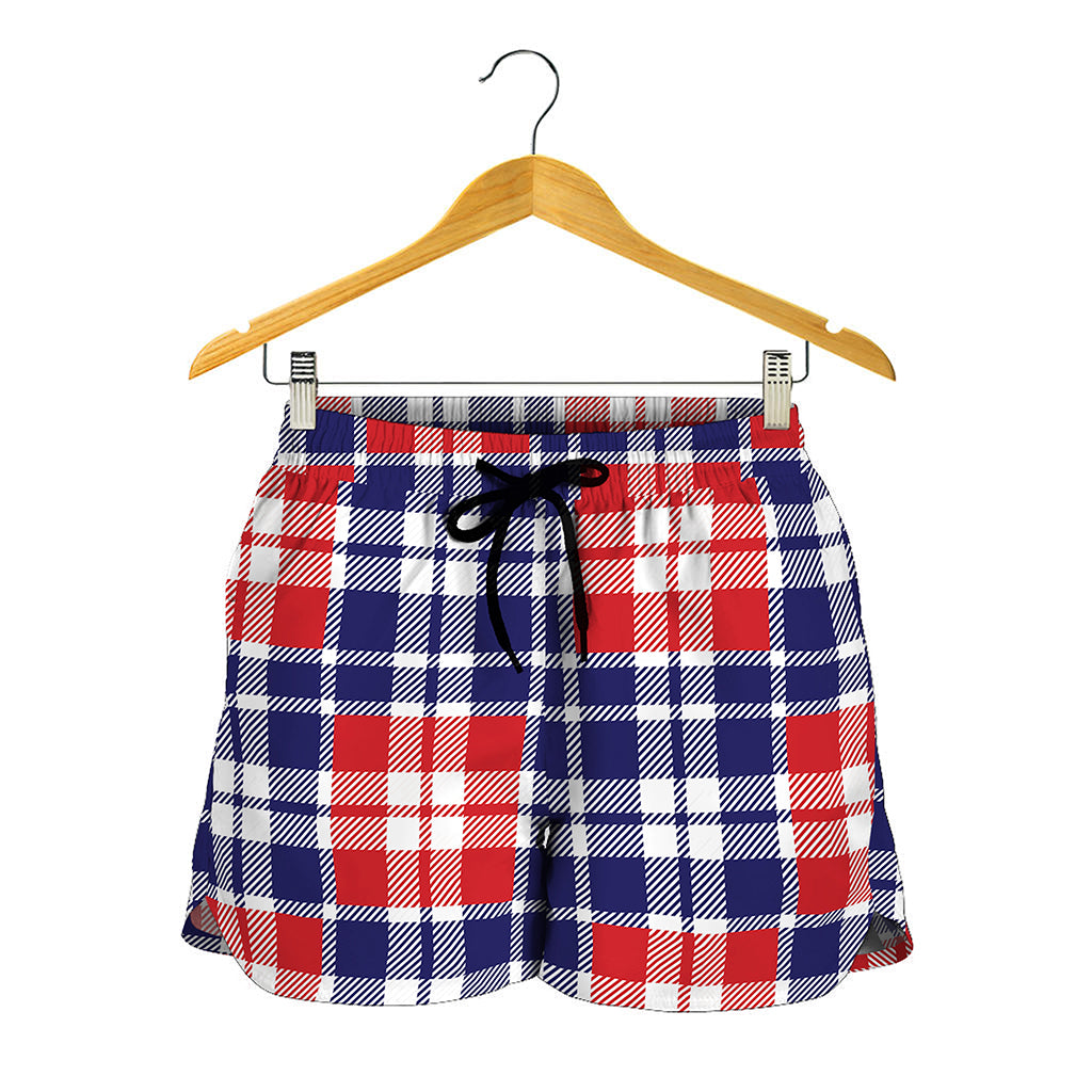 American Independence Day Plaid Print Women's Shorts