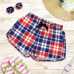 American Independence Day Plaid Print Women's Shorts