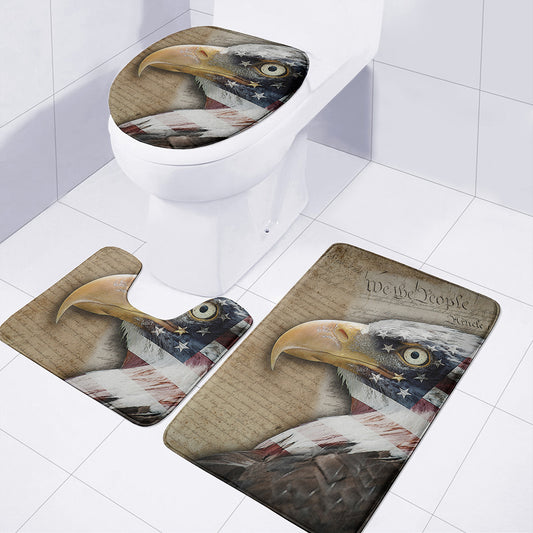 American Land Of Liberty Print 3 Piece Bath Mat Set