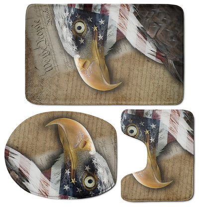 American Land Of Liberty Print 3 Piece Bath Mat Set