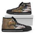 American Land Of Liberty Print Black High Top Sneakers