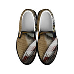 American Land Of Liberty Print Black Slip On Shoes