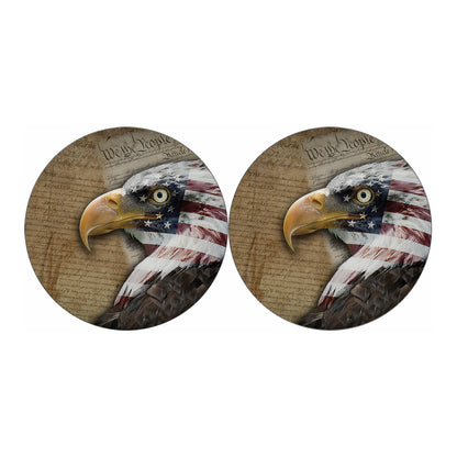 American Land Of Liberty Print Car Coasters