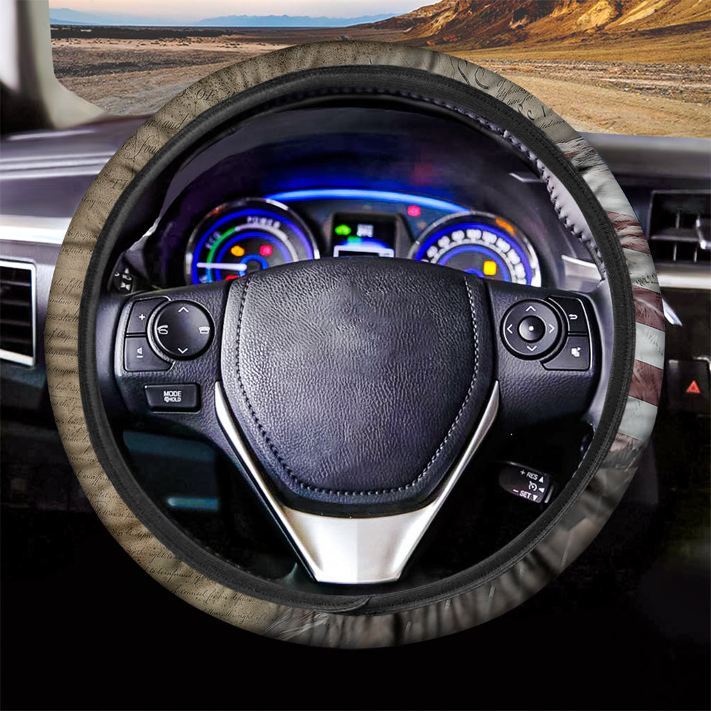 American Land Of Liberty Print Car Steering Wheel Cover
