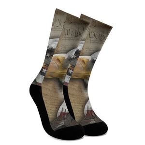 American Land Of Liberty Print Crew Socks