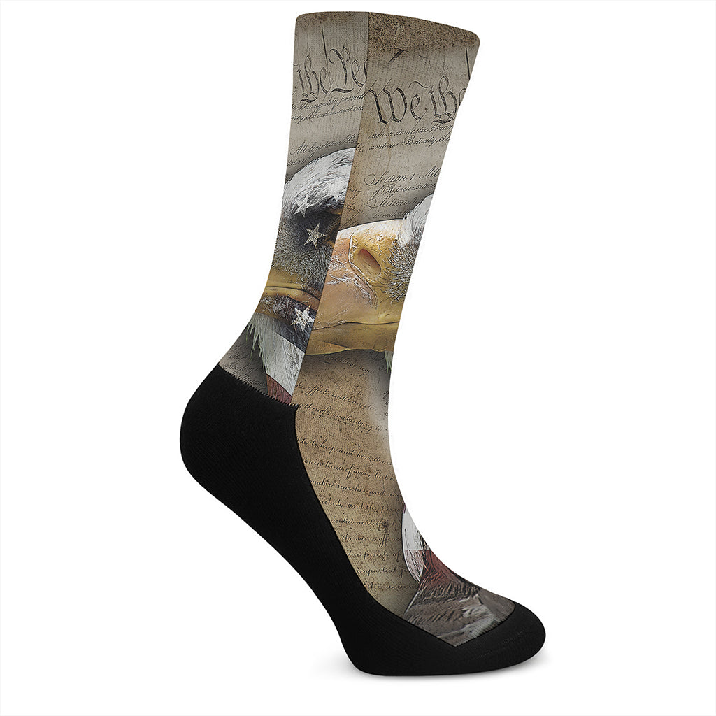 American Land Of Liberty Print Crew Socks