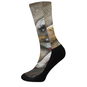 American Land Of Liberty Print Crew Socks