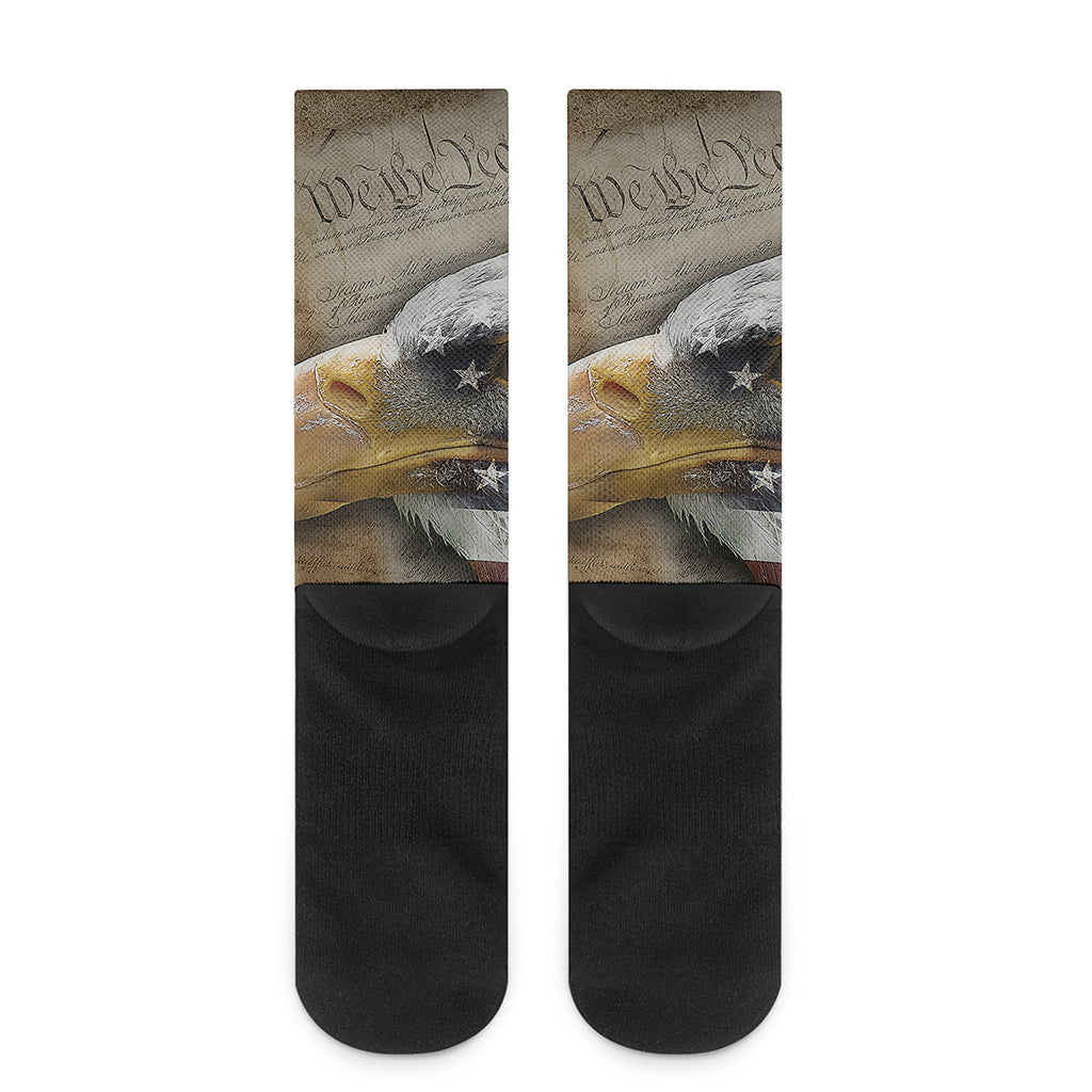 American Land Of Liberty Print Crew Socks