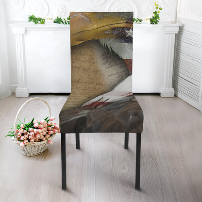 American Land Of Liberty Print Dining Chair Slipcover