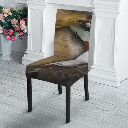 American Land Of Liberty Print Dining Chair Slipcover
