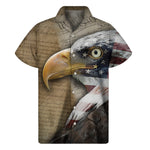 American Land Of Liberty Print Men's Short Sleeve Shirt