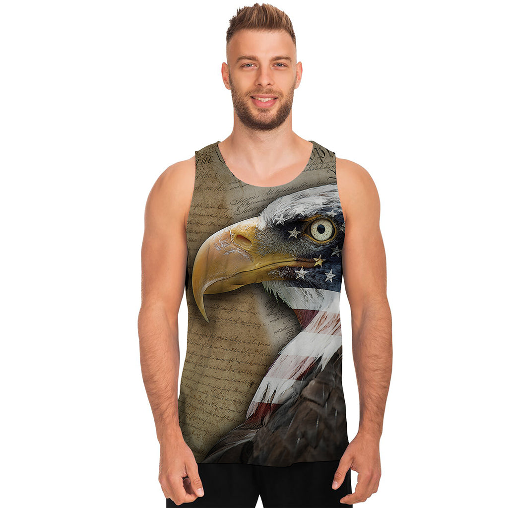 American Land Of Liberty Print Men's Tank Top