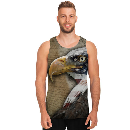 American Land Of Liberty Print Men's Tank Top
