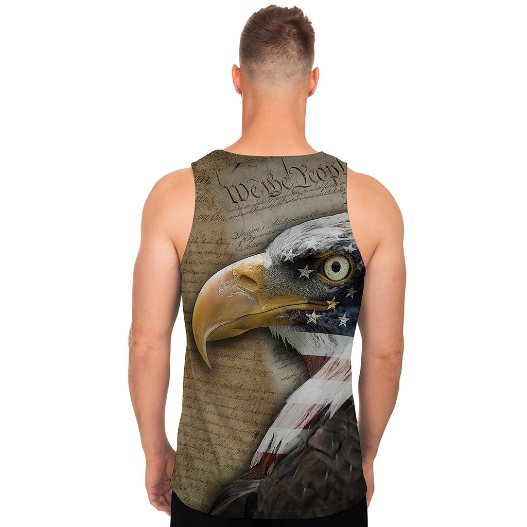 American Land Of Liberty Print Men's Tank Top
