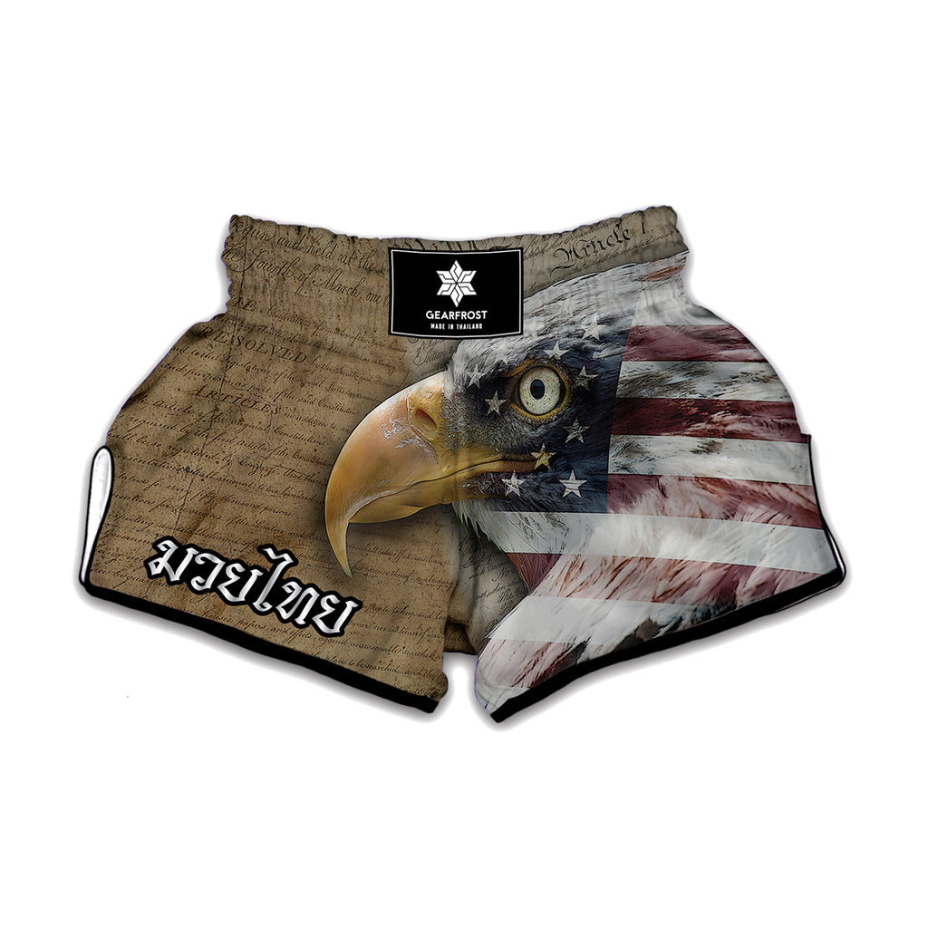 American Land Of Liberty Print Muay Thai Boxing Shorts