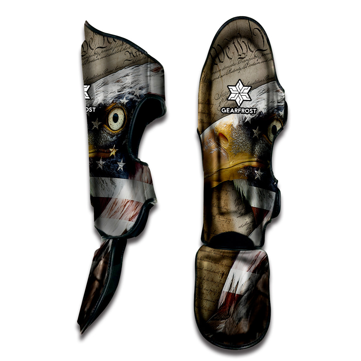 American Land Of Liberty Print Muay Thai Shin Guard