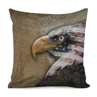 American Land Of Liberty Print Pillow Cover