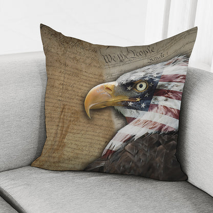 American Land Of Liberty Print Pillow Cover