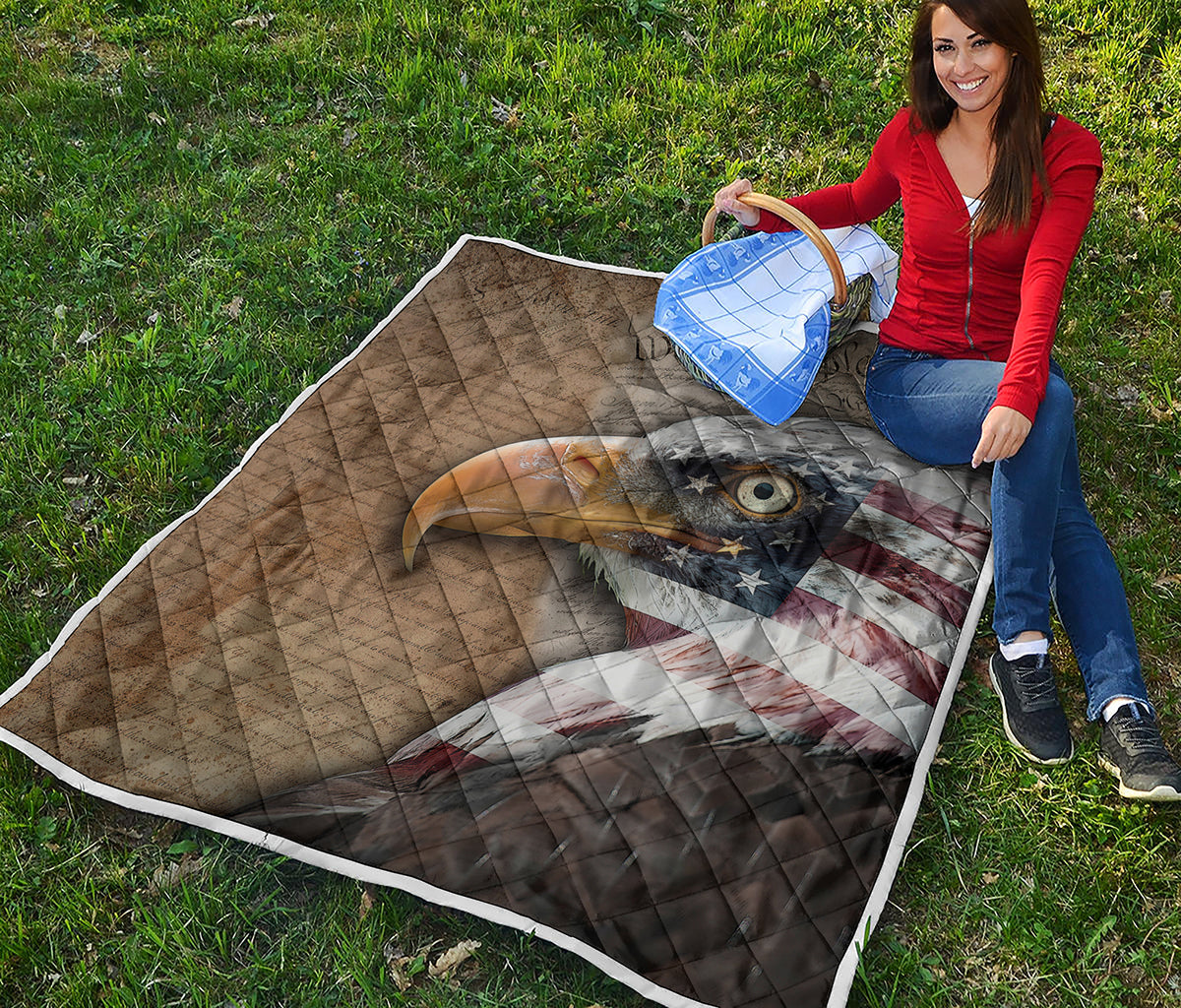 American Land Of Liberty Print Quilt