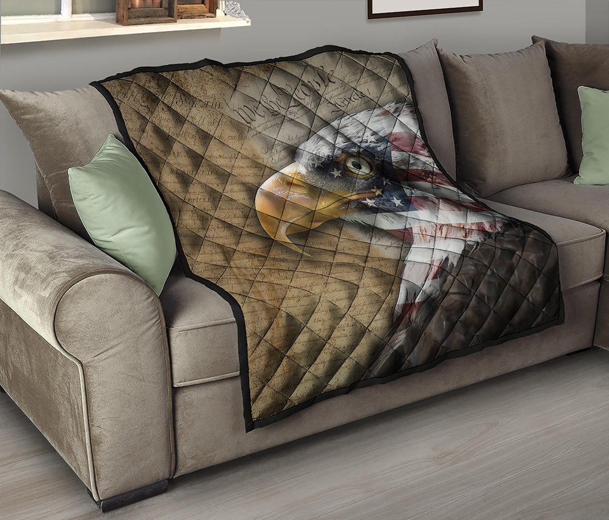 American Land Of Liberty Print Quilt