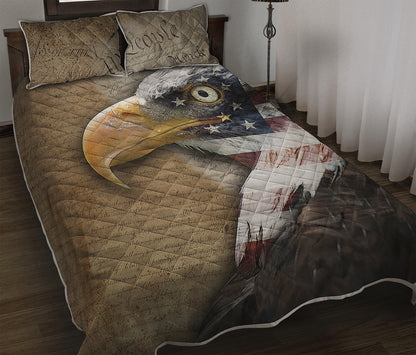 American Land Of Liberty Print Quilt Bed Set