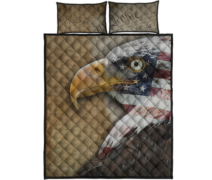 American Land Of Liberty Print Quilt Bed Set