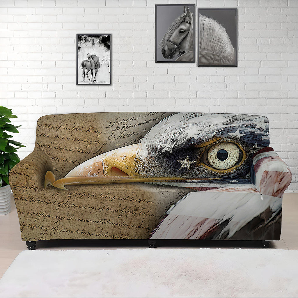 American Land Of Liberty Print Sofa Cover