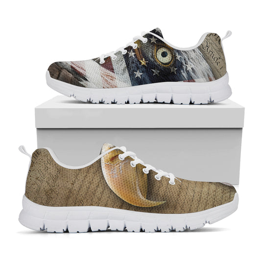 American Land Of Liberty Print White Sneakers