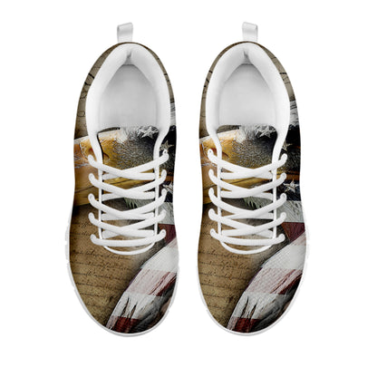 American Land Of Liberty Print White Sneakers