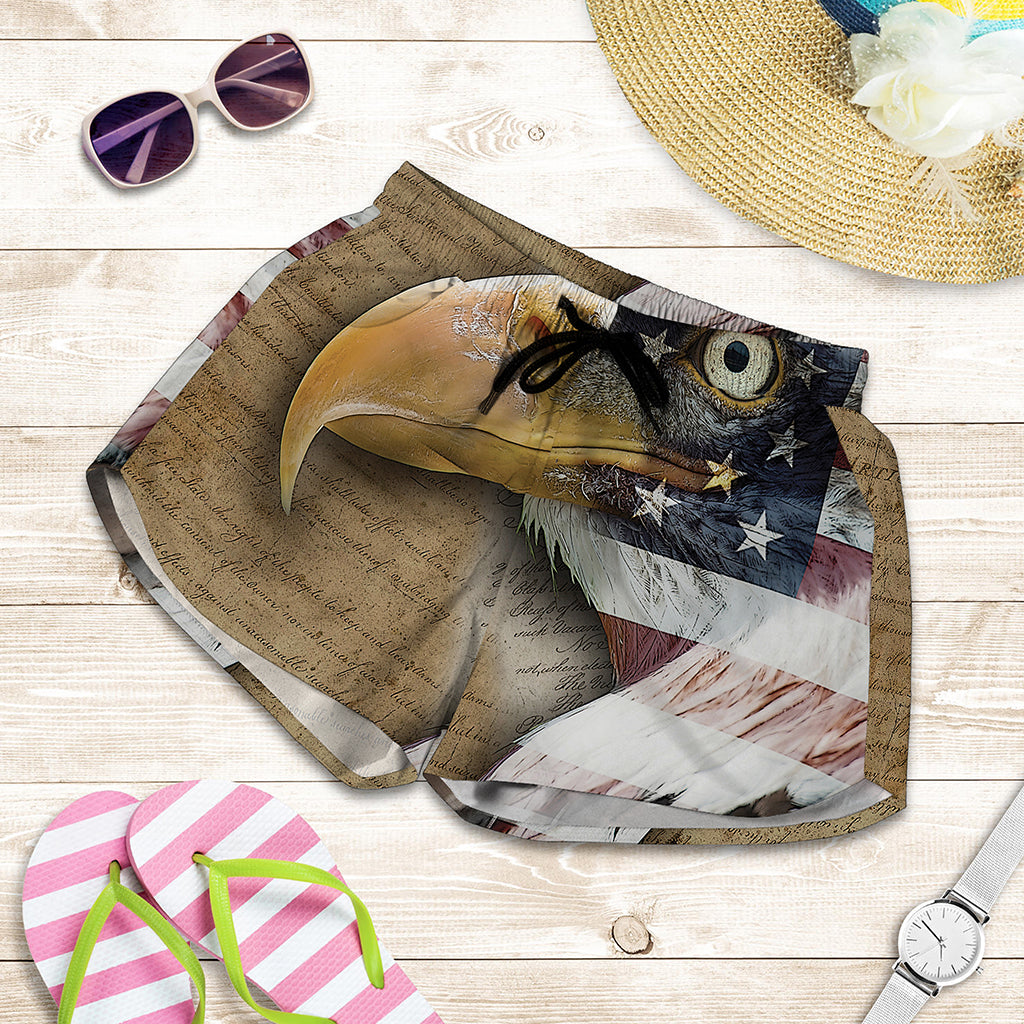 American Land Of Liberty Print Women's Shorts