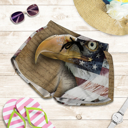 American Land Of Liberty Print Women's Shorts