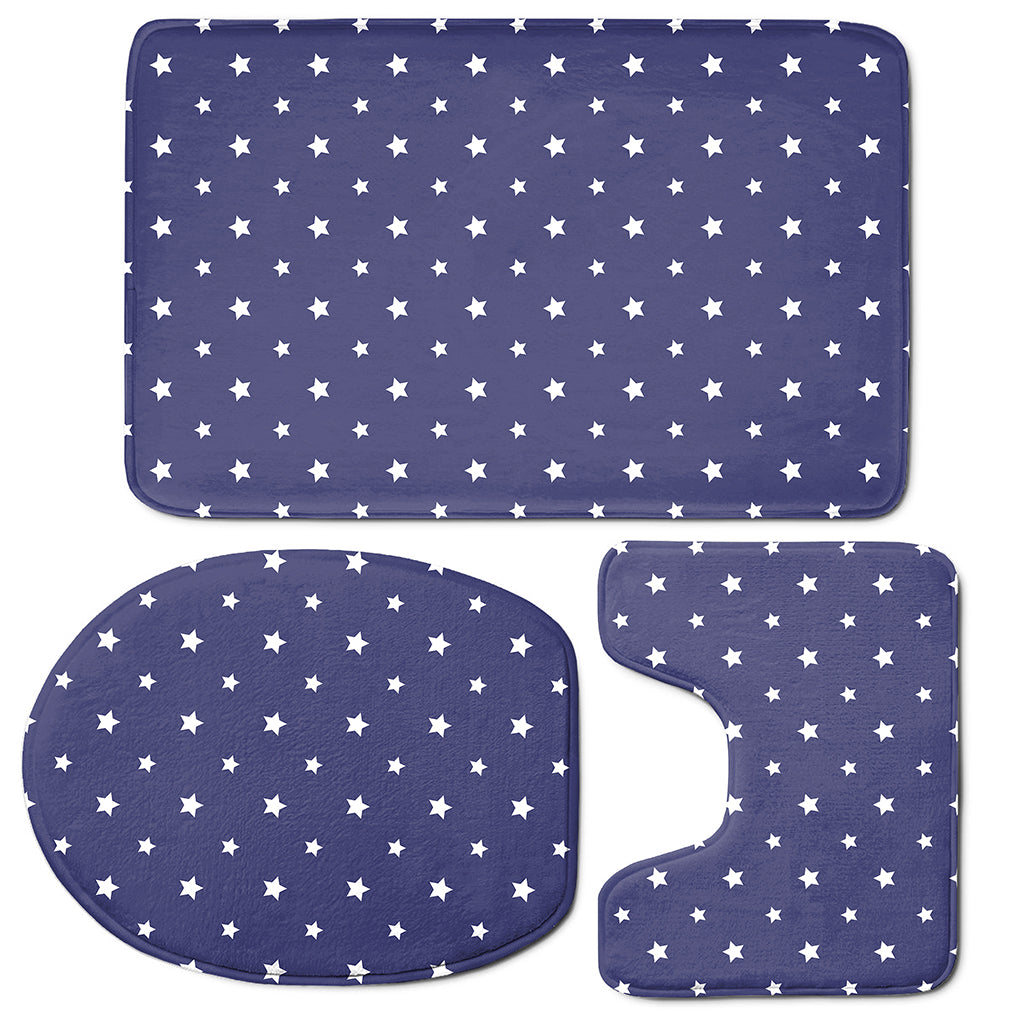 American Little Star Pattern Print 3 Piece Bath Mat Set