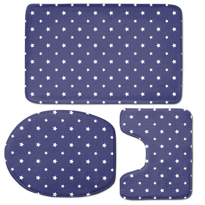 American Little Star Pattern Print 3 Piece Bath Mat Set