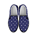 American Little Star Pattern Print Black Slip On Shoes