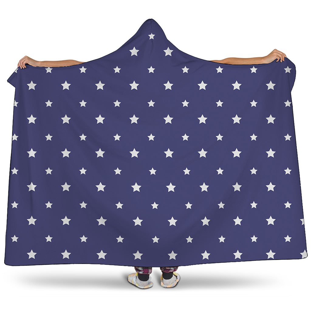 American Little Star Pattern Print Hooded Blanket